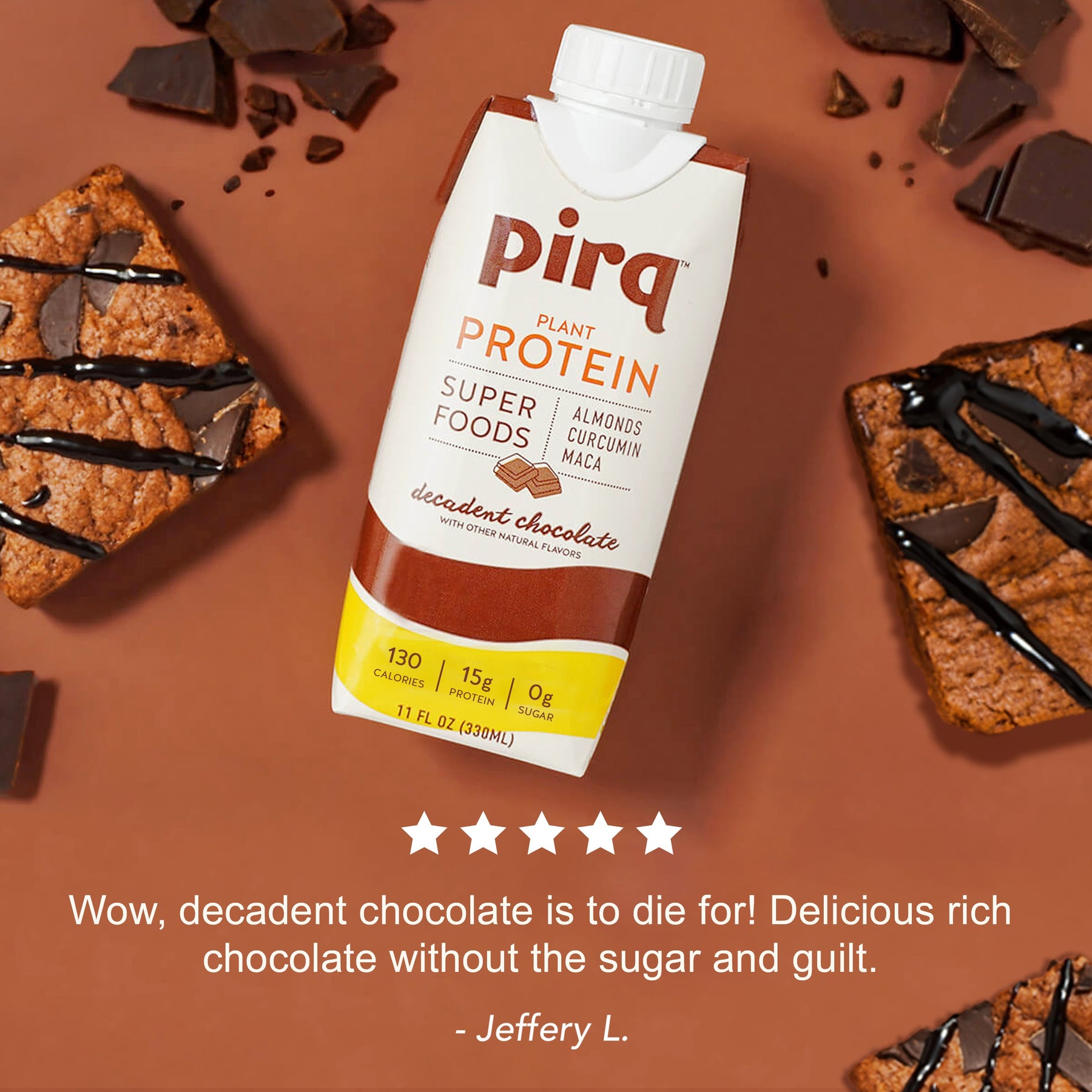 Pirq Vegan Protein Shake with Superfoods Decadent Chocolate 12 Ct.